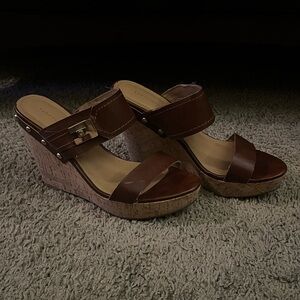 Tommy Hilfiger Brown Wedge Sandals
